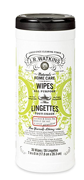 J.R. Watkins All-Purpose Wipes, Aloe and Green Tea, 35 Count