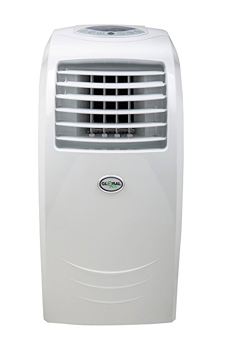 Global Air 12,000 BTU Portable Air Conditioner Cooling/Heating/Dehumidifying with Remote Control in White