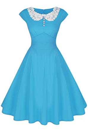 Womens Classy Vintage Audrey Hepburn Style 1940's Rockabilly Evening Dress