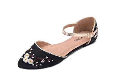 Mila Lady Fashion New Ankle Strap Close Toe Womens D'Orsay Flat Sandals