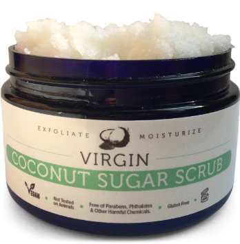 Premium All Natural Coconut Sugar Body Scrub with Anti-Aging Vitamin E. Exfoliate & Moisturize Dry Skin from Lips to Hands and Feet, Treat & Prevent Stretch Marks, Eczema, and Acne. USA Made. 3.4 oz