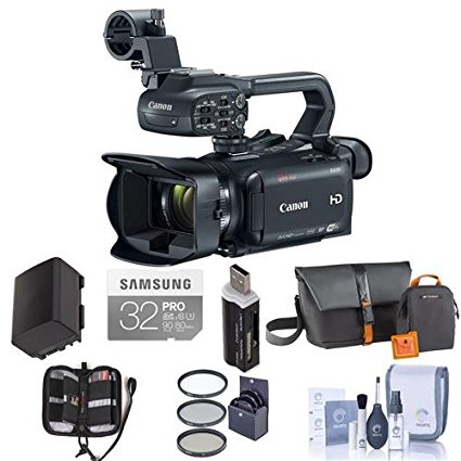 Canon XA30 Professional Camcorder - Bundle with Video Bag, 32GB Class 10 SDHC U3 Card, Spare Battery, 58mm UV Filter, Cleaning Kit, Memory Wallet, Card Reader