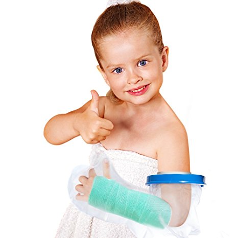 Kids Arm Cast Cover With Waterproof Seal Protection. Keep Casts & Bandages Totally Dry For Shower, Bathing Or Swimming. Heavy Duty Vinyl Is Durable Yet Lightweight And Reusable. (Full Arm)