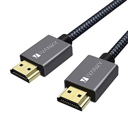 High Speed HDMI Cable, 4K HDMI Cable iVanky 6.6 ft HDMI 2.0 Cable 18Gbps, 4K HDR, 3D, 2160P, 1080P, Ethernet - Braided HDMI Cord 30AWG, Audio Return(ARC) Compatible UHD TV, Blu-ray, Xbox, PS4, PS3, PC