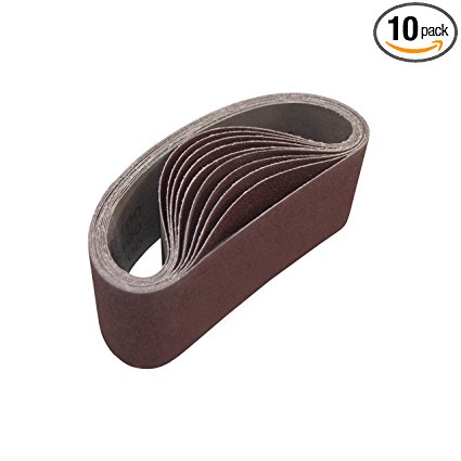 ALEKO 3-Inch x 21-Inch 180 Grit Aluminum Oxide Sanding Belt, 10-Pack