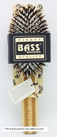 Brush - Large Oval Cushion 100% Wild Boar / White Nylon Bristles Beveled Wood Handle Bass Brushes 1 Brush
