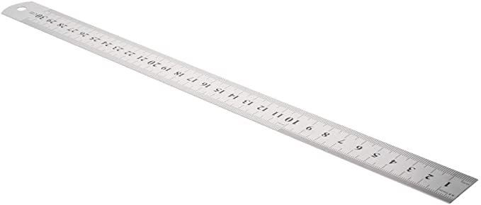 Utoolmart Straight Ruler 1mm Metric Stainless Steel Ruler 300mm Measuring Tool with Hanging Hole 1pcs