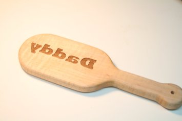 Laser Engraved "Daddy" BDSM Spanking Paddle in Maple Fetish BDSM Sex Gear by The Kink Factory USA
