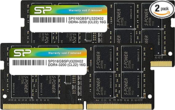 Silicon Power DDR4 32GB (16GBx2) 3200MHz (PC4-25600) CL22 SODIMM 260-Pin Gaming Laptop RAM Notebook Computer Memory