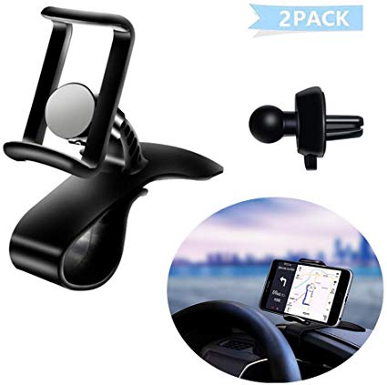 Car Phone Mount 2 in 1, ZAHIUS Rotating Dashboard/Air Vent Cell Phone Holder Stand[Cell Phone Universal]