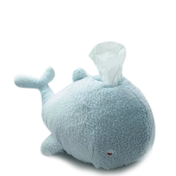 WuKong Creative Animals Design Plush Tissue Box Lovely Dolphin Stuffed Toys Dolls (Blue)