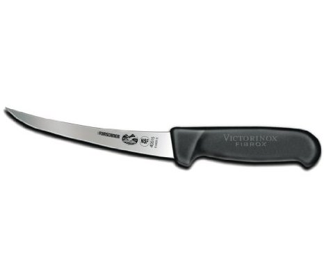 Victorinox Cutlery 6-Inch Curved Boning Knife Black Fibrox Handle