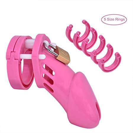 FeiGu Male Long Chastity Cage Device 13, Hot Pink