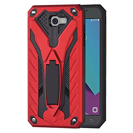 Galaxy J7 2017 Case,Ownest Armor Dual Layer 2 in 1 with Extreme Heavy Duty Protection and Kickstand Case for Samsung Galaxy J7 V,Galaxy J7 Sky Pro Case,Galaxy J7 Perx-Red