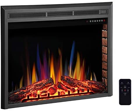 R.W.FLAME 32" Electric Fireplace Insert,Freestanding & Recessed Electric Fireplace,Touch Screen,Remote Control,750W-1500W with Timer & Colorful Flame Option