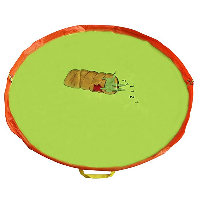 iDili Play Mat and Toy Storage Bag Large Size 60 Inches Diameter Polyester Material (Green)