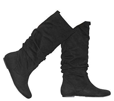 MVE Shoes Women's Forever Faux Suede Round-Toe Mid-Calf Flat Boots