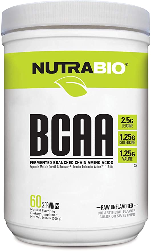 NutraBio BCAA Natural Powder - 60 Servings (Unflavored)