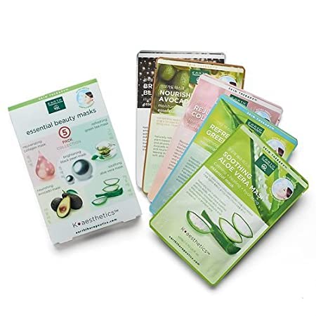 Earth Therapeutics 5 pack Essential Beauty Face Masks, Variety Pack
