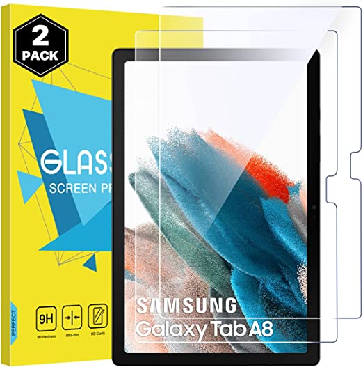 MoKo Screen Protector Fits Samsung Galaxy Tab A8 10.5 Inch 2022(SM-X200/SM-X205/SM-X207), [2-Pack] Anti-Scratch Round Edge 9H Hardness Ultra Clear Tempered Glass Film Fit Galaxy Tab A8 2022, Clear