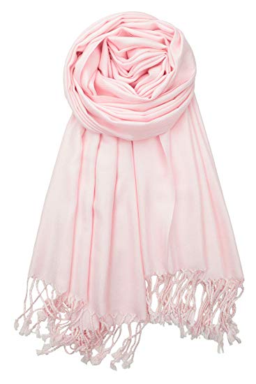 Achillea Large Soft Silky Pashmina Shawl Wrap Scarf in Solid Colors