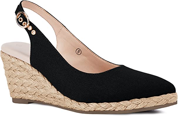 Juliet Holy Womens Wedge Sandals Espadrilles Closed Toe Slingback Buckle Strap Comfortable Casual Summer Platforms