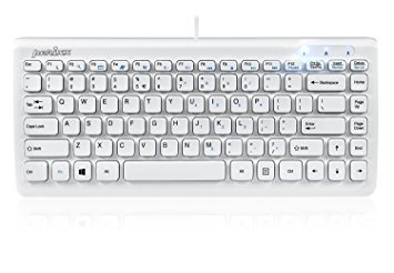 Perixx PERIBOARD-407W, Mini Keyboard - White - USB - 12.60"x5.55"x0.98" Dimension - Piano Finish - Chiclet Key Design - US English Layout