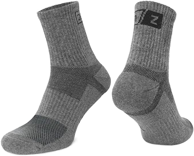 281Z Military Cotton Micro Crew Boot Socks - Cushioned Sole - Moisture Wicking - Odor Resistant (Dark Grey)