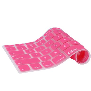 Casiii Ultrathin Silicone Keyboard Cover for Macbook Macbook Pro Macbook Air and iMac 13 15 and 17 Inch WithWithout Retina Display Pink