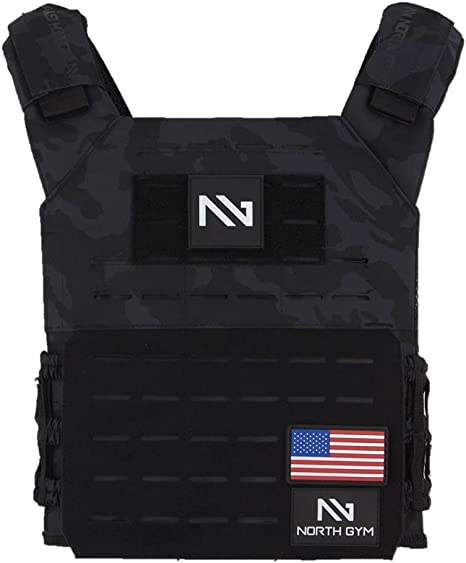 North Gym Adjustable Weighted Vest/Incl. 2 Innovative Moulded Weights for Best fit / 14lbs / 20lbs/ 30lbs