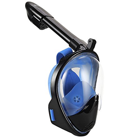 WSTOO 180° Full Face Snorkel Mask-With Anti-Fog Anti-Leak Snorkeling Design,See More Water World Larger Viewing Area