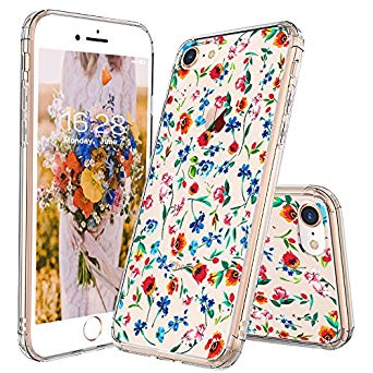 iPhone 8 Case, iPhone 7 Clear Case, MOSNOVO Wildflowers Floral Clear Design Printed Plastic Hard Back Case with TPU Bumper Protective Case Cover for Apple iPhone 7 (2016) / iPhone 8 (2017) (4.7 inch)