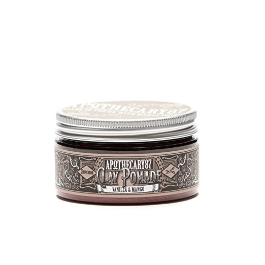 Apothecary 87, Vanilla and Mango, Medium to Strong Hold Styling Clay Pomade (3.4 Oz)