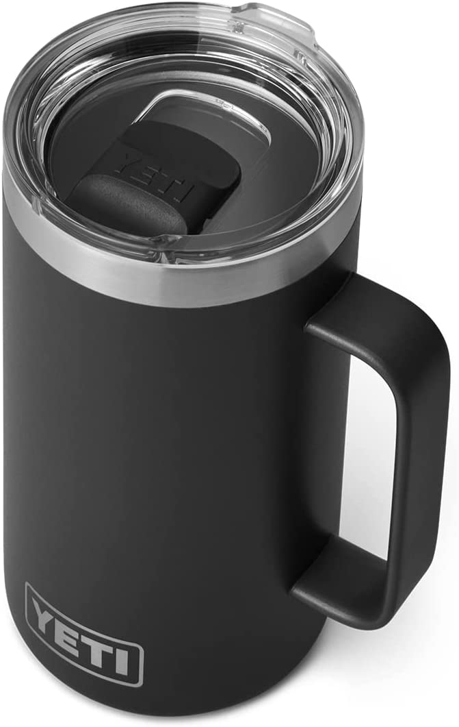 YETI Rambler 24 oz Mug, Vacuum Insulated, Stainless Steel with MagSlider Lid, Black