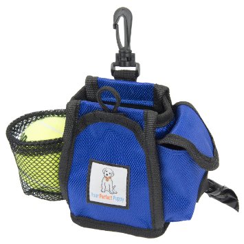 Your Perfect Treat Pouch - Leash Mounted Dog Treat Pouch - Poop Bag Dispenser - Tennis Ball Carrier - Magnetic Closing - With Belt Clip and Velcro Secured Pocket