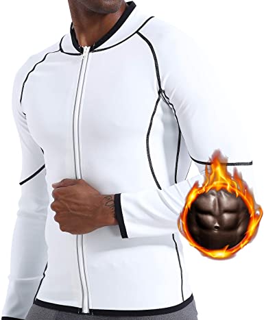 Men Sweat Sauna Suit Workout Shirt Weight Loss Body Shaper Fitness Slimming Jacket Gym Top Clothes Shapewear Long Sleeve