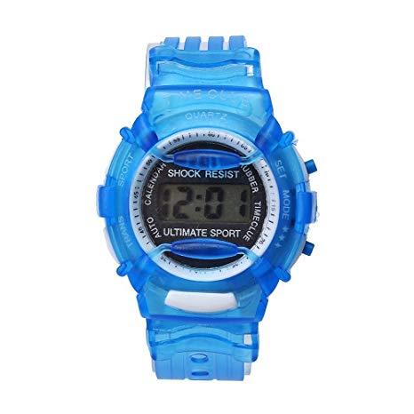 SMTSMT Students Waterproof Digital Wrist Sport Watch - Blue
