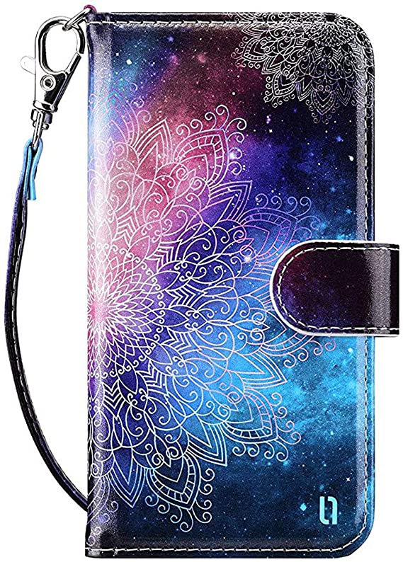 ULAK iPod Touch 7 Wallet Case, iPod Touch 6 Case with Card Holder, Premium PU Leather Magnetic Closure Protective Folio Cover for iPod Touch 7th/6th/5th Generation, Mandala Floral