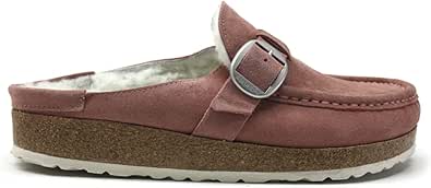 Birkenstock Buckley Shearling Tan Suede Clogs Shoes