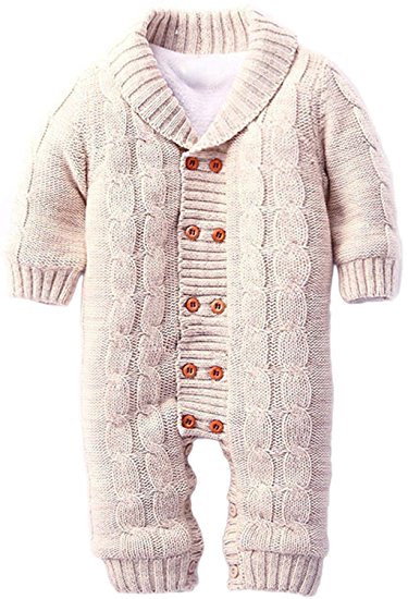 ZOEREA Toddler Infant Newborn Baby Romper Long Sleeve Velvet Knitted Sweaters
