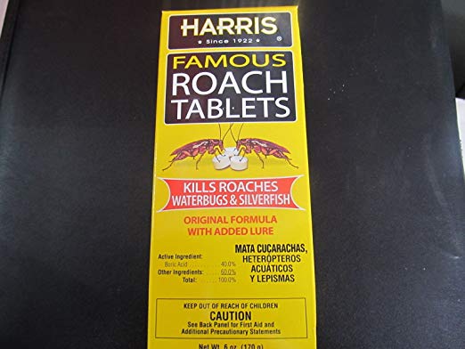 Harris Famous Roach Tablets 100 Tablets With Boric Acid & Lure #hrt6