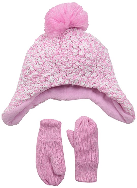 The Children's Place Baby Girls' Infant Popcorn Knit Mitten & Hat Set