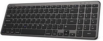 OMOTON iPad Keyboard, Bluetooth Keyboard with Numeric Keypad for iPad 7th Generation 10.2, iPad Pro 11/12.9, iPad Air 10.5, iPad 9.7, iPad Mini and iPhone, Grey