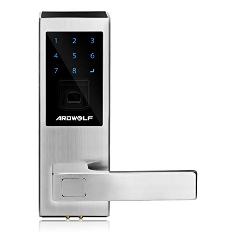 Ardwolf A20S Fingerprint Door Lock Security Keyless Biometric Touchscreen Lever with Auto Lock, Right-Handed