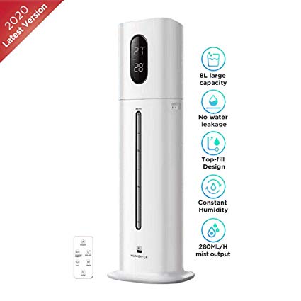 Ultrasonic Humidifiers Large Room, 8L Ionic Cool Mist Humidifiers for Bedroom Baby, Steam Vaporizer air humidifier with Remote, Whisper Quiet Customized Humidity
