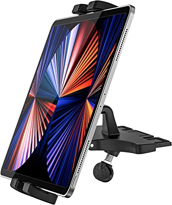 Car Tablet Mount CD Slot, EXSHOW CD Player Tablet Holder, 360 Rotation CD Slot Phone Stand for iPad Pro 12.9 11 10.5 Mini Air 5 4 3, Samsung Galaxy Tabs, iPhone, More 4-13" Cellphones & Tablets