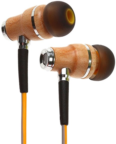 Symphonized NRG 3.0 Earphones | Wood In-ear Noise-isolating Headphones | Earbuds with Mic & Volume Control (Luminescent Yellow & Hazy Gray)