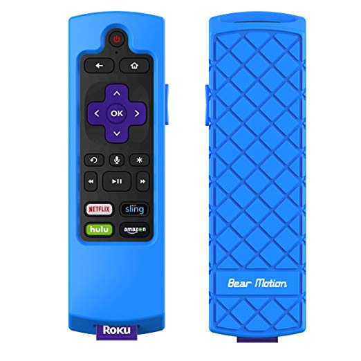 Bear Motion Case for Roku 2017 Remote Controller - Silicone Shock Resistant Cover for Ruko 2017 Remote Controller (Streaming Stick/Stick   / Express 2017, Blue)