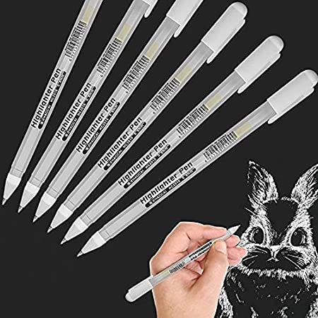 Updated XSG Fine Point White Gel Pens For Artists With 0.8mm Nibs,White Rollerball Pens for Black Paper,Sketching,Drawing, adult coloring books,Illustration&Taking Notes