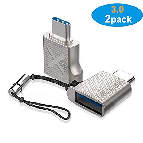 USB C to USB 3.0 Adapter Zinc Alloy Body with Tiny Cable, Converts USB-C Female into USB-A 3.0 Female, Uses USB OTG Technology for MacBook Pro, Samsung Galaxy Note 8 S8 S8  and Other Type c Devices